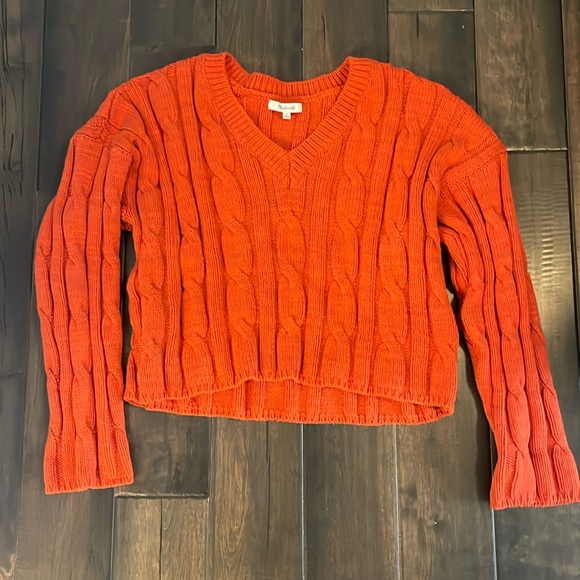 Madewell v neck sweater orange - Picture 1 of 4